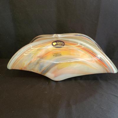 Murano Italy Art Glass Bowls By White Cristal (WS-DW)