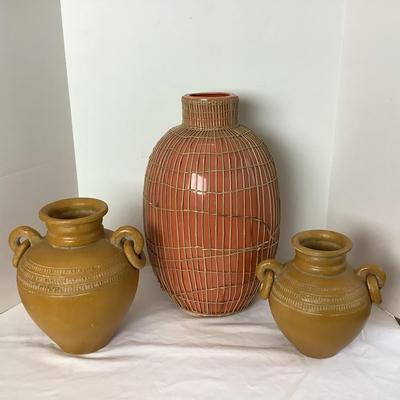 Lot 312 Three Vintage Decorative Pottery Jars/Vases