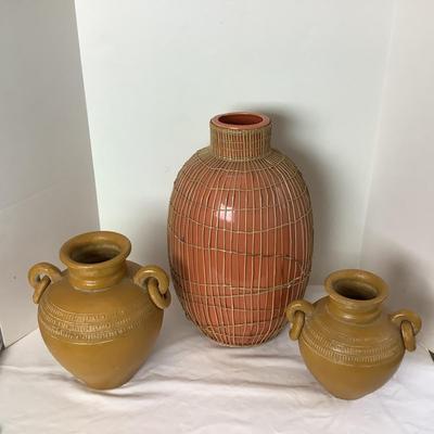 Lot 312 Three Vintage Decorative Pottery Jars/Vases