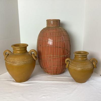 Lot 312 Three Vintage Decorative Pottery Jars/Vases