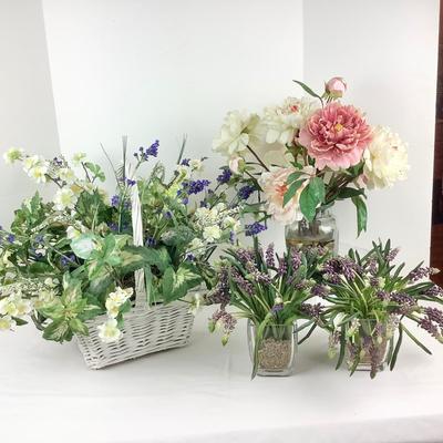 Lot 315 Four  Faux Floral Arrangements