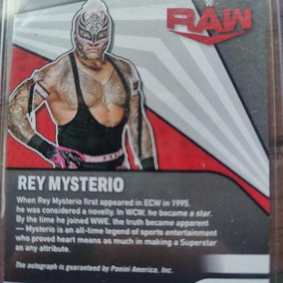 SIGNED REY MYSTERIO TRADING CARD