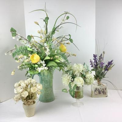 Lot 317 Four Unique Faux Floral Arrangements