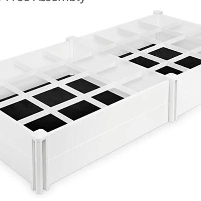White Vinyl Raised Garden Bed - Tool-Free Assembly