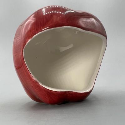 Ceramic Apple Shaped Spoon Rest Trinket Soap Dish Figurine