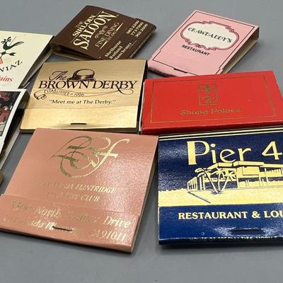 Vintage Mix of Matchbooks Matches Various Restaurants