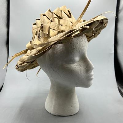 Hand Made Palm Leaf Fronds Brimmed Sun Hat