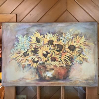 Lot 319 Sunflower Bouquet Print on Canvas Signed by Josephine Alexander 2003