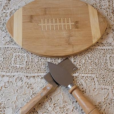 Football Cutting Serving Board and Charcuterie Utensils