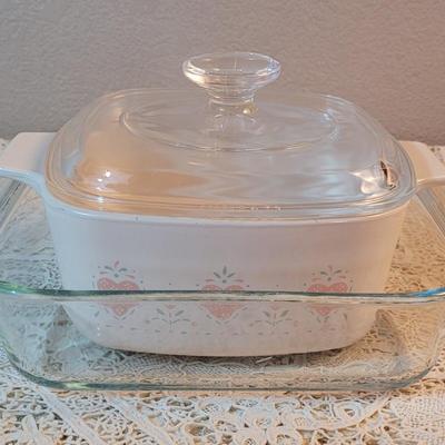 Pyrex Glass Casserole Dish and Corning Ware Covered Dish