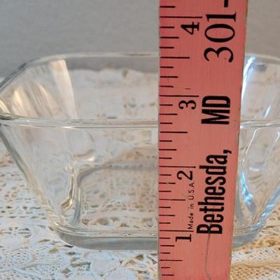 (6) Square Clear Glass Bowls