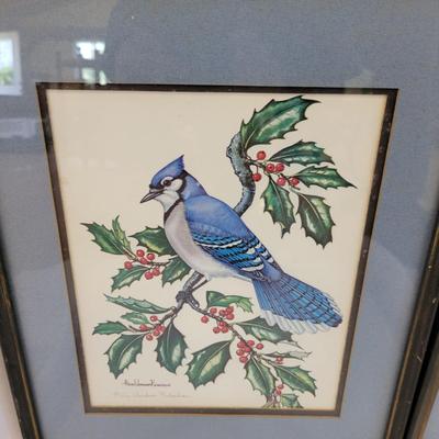 Signed Anne Worsham Richardson Framed Bird Prints (WS-DW)