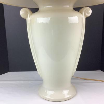 Lot 325  Pair of White Urn Style Ceramic Lamps