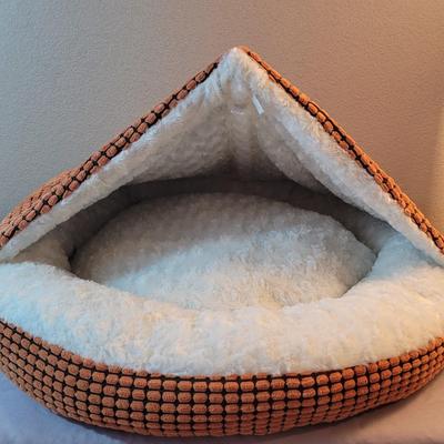 OYSMY Small Medium Dog Bed, Hooded Burrowing Cave Tent Bend for Pets, Washable Round Cozy Cat Beds, Donut Calming Anti-Anxiety Dog Burrow...