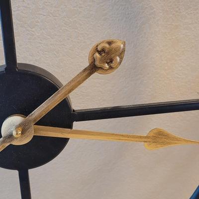 Large Wall Clock with Brushed Brass Hands