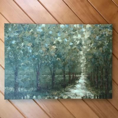 Lot 329  Tree Lined Scenery Print on Canvas