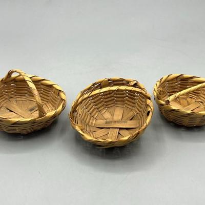 Lot of Three Small Miniature Baskets for Decor or Crafting Made in Mexico
