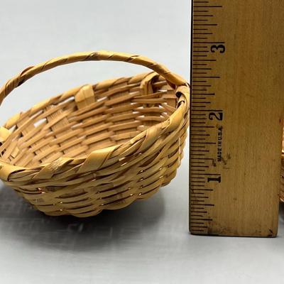 Lot of Three Small Miniature Baskets for Decor or Crafting Made in Mexico