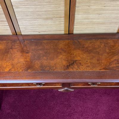341 Vintage Hekman Mahogany Two Drawer Console Table