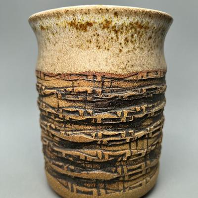 Vintage Artist Signed W. Davis Abstract Pottery Art Planter Pot Vase