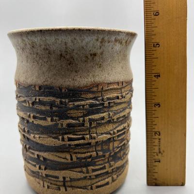 Vintage Artist Signed W. Davis Abstract Pottery Art Planter Pot Vase
