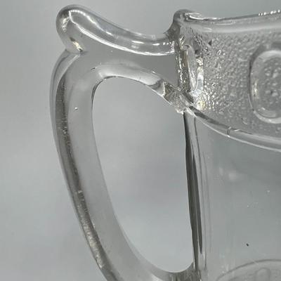 Vintage EAPG Clear Glass Circle Dot Pattern Beer Iced Tea Water Pitcher
