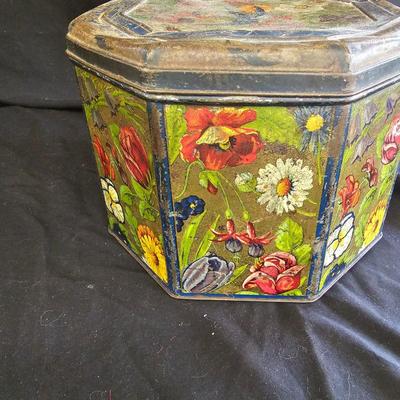 Two Vintage Painted Metal Containers  (WS-JS)