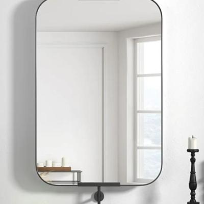 NXHOME Pivot Rectangle Wall Mirror - 24Ã—36 Inch Metal Frame Wall Mirror Black Wall Mounted Mirror for Bathroom Bedroom Living Room