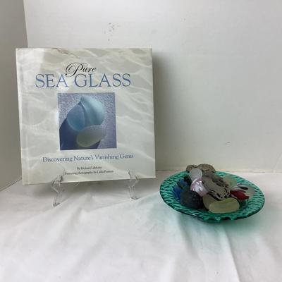 Lot 337 Hand Painted Trinket/Treasure Chest, Pure Sea Glass Book by Richard LaMotte, Bowl of Sea Glass
