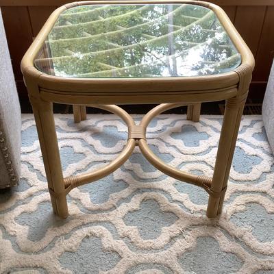 Lot 338  Bamboo Glass-Top Table