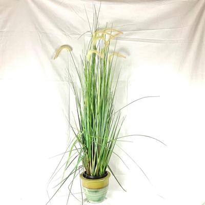 Lot 339 Faux Grasses Plant in Pottery Bowl