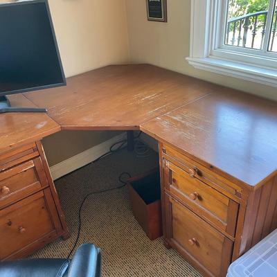 CORNER DESK AND BOOKCASE