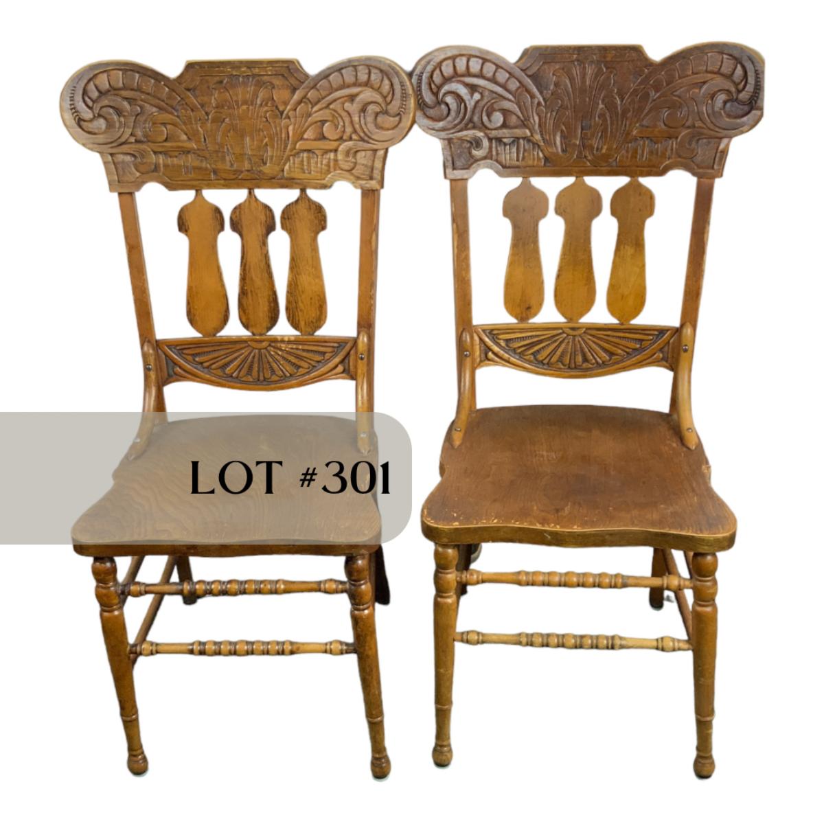 Lot 301 Two PressedBack Chairs