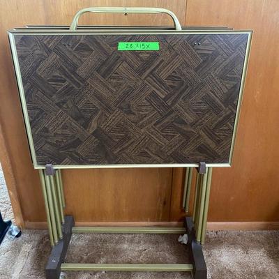 MCM bar cart/Set of TV trays