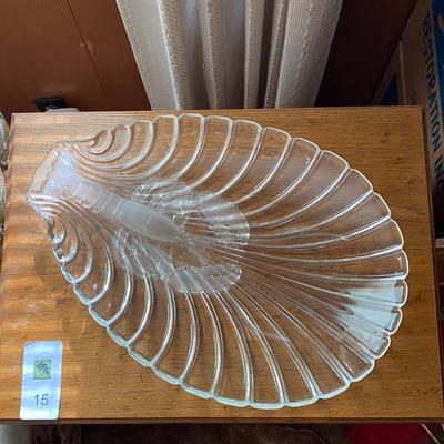 Large heavy glass lobster platter