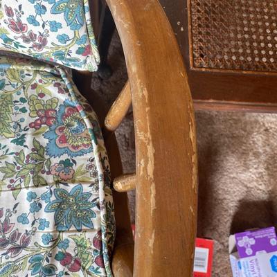 Lot of vintage chairs and small cane bench