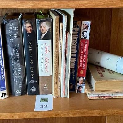 Lot of presidential books and bell