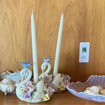 Lot of small home decor ceramic glass items