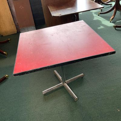 Lot 350 | Mid-Century Chrome and Red Table