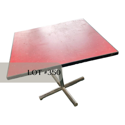 Lot 350 | Mid-Century Chrome and Red Table