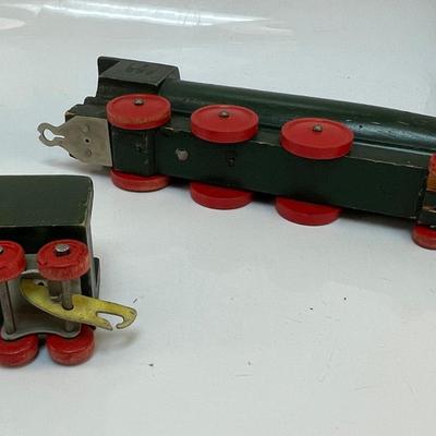 Vintage Painted Wood Three Car Train Set Pacific Fruit Express