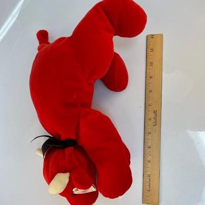 TY Beanie Babies Pillow Pal Collection Red the Bull with Tag