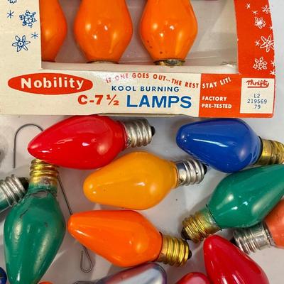 Mixed Style Color Variety of Vintage Christmas Holiday String Light Bulbs