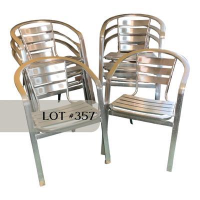 Lot 357 | Set of 8 Aluminum Deck Chairs