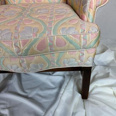 Lot 392 | Pastel Wing-Back Chair