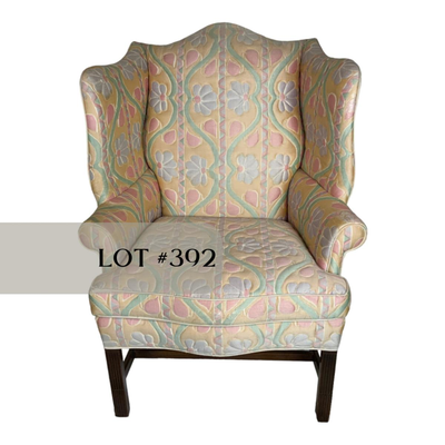 Lot 392 | Pastel Wing-Back Chair
