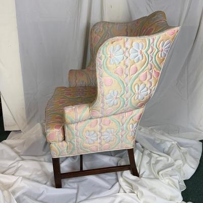 Lot 392 | Pastel Wing-Back Chair