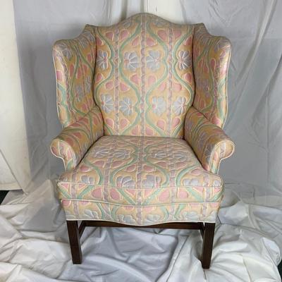 Lot 392 | Pastel Wing-Back Chair