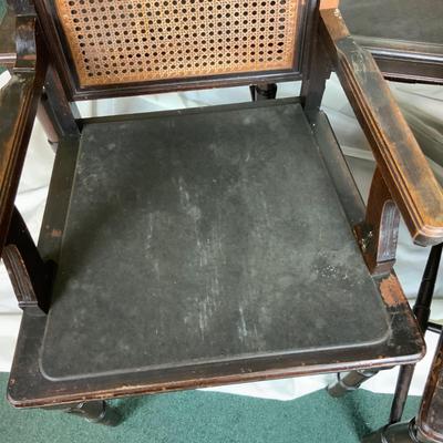 Lot 396 | Set of 5 Caned Back Leather Seat Chairs