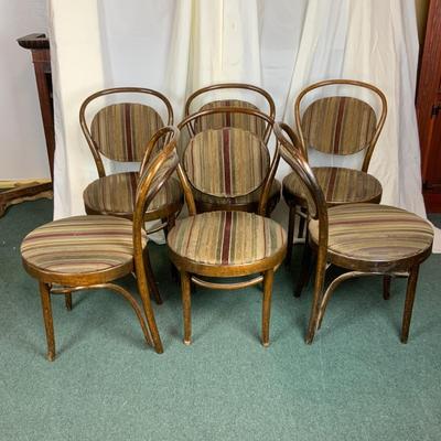 Lot 308 | Set of Six Bent Wood Bistro Chairs